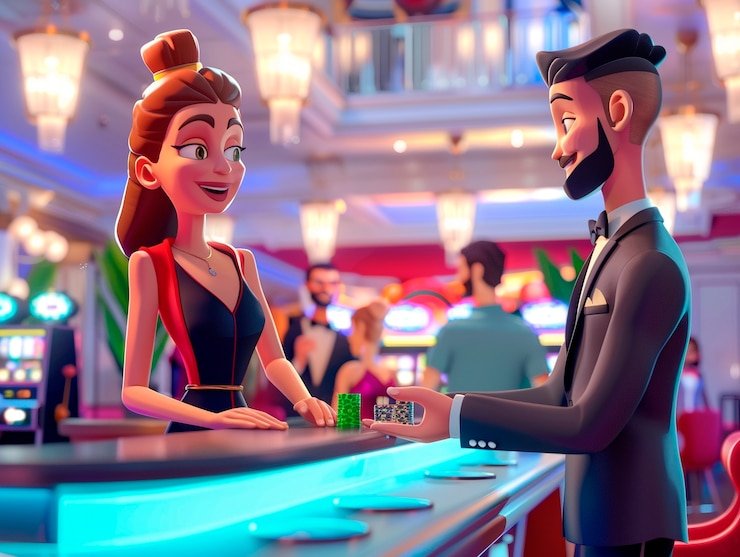 Antarmuka permainan Blackjack pada perangkat mobile